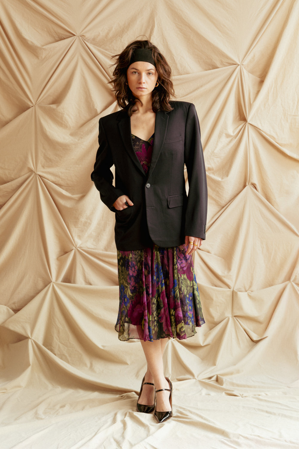 Vintage 90s Ralph Lauren Silk Dress